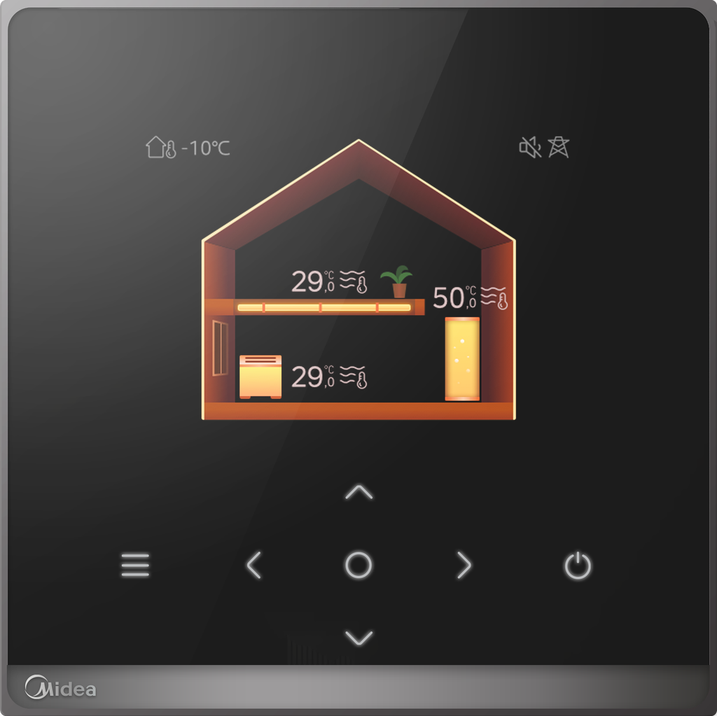 Midea M-thermal Nature R290, Monoblokk, 8kW, 1phase, IBH 9kW