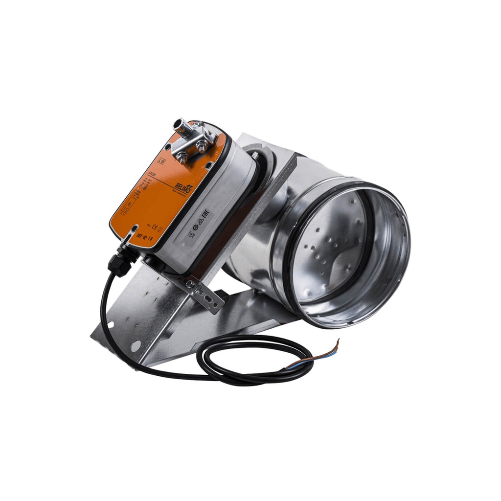 Closing air damper Ø160 w/spring