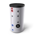 EV 2x23 S 500 75 HP 45D - 45° angled in/out DHW tank 443l; coil 5,9 m2, PU50mm, D=750mm, H=1677mm, BSH max 555mm