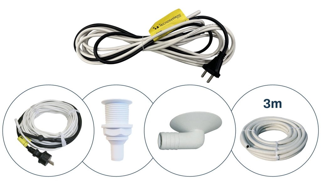 Kondensaadivanni ja toru äravoolukomplekt 20W/m,  6m  küttekaabel termostaadiga 120W.