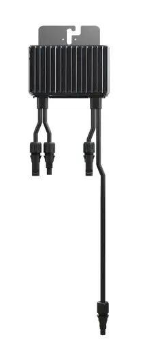 [S1000-1GM4MBT] (with short input cables): Up to 1,000Wp input, max. input voltage 125Vdc, 2 in series, output cable lengths 4.7m (+) and 0.1m (-), input cable lengths 2 x 1.3m