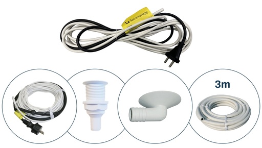 [SCW300067] Kondensaadivanni ja toru äravoolukomplekt 20W/m,  6m  küttekaabel termostaadiga 120W.